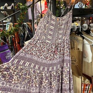 Angie Purple Floral Maxi Dress